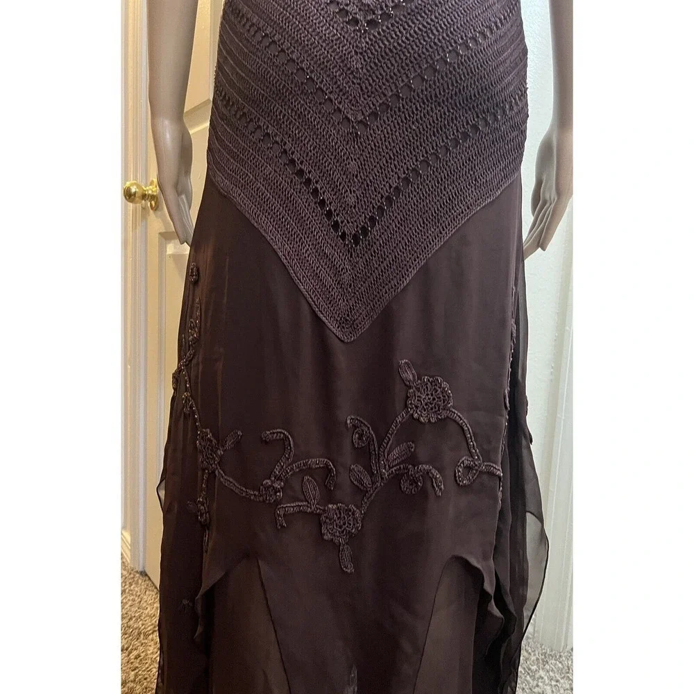 Kroshetta Papillon Womens Beaded Crochet Gown Large Hand Made Embroidered‎ - Picture 12 of 16